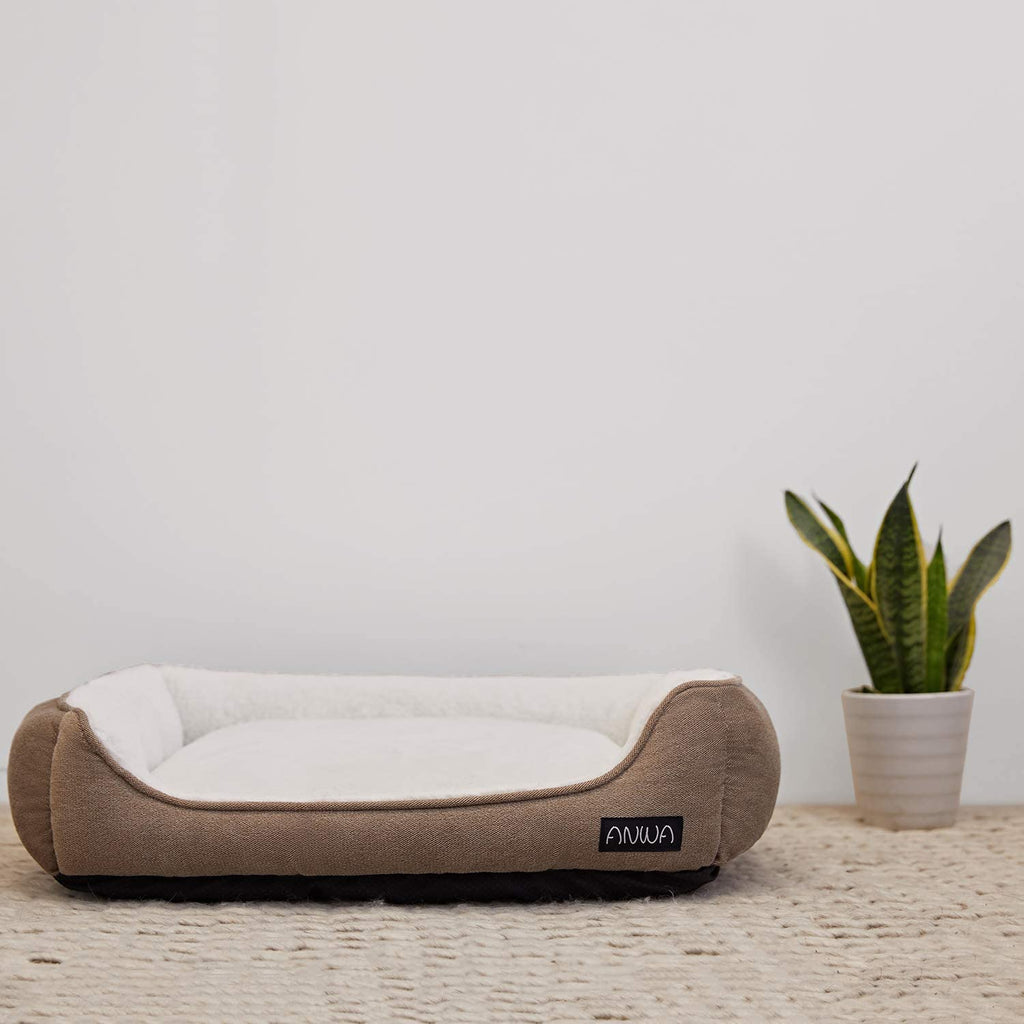Durable Square Dog Bed - Machine Washable, Comfortable for Small & Medium Puppies