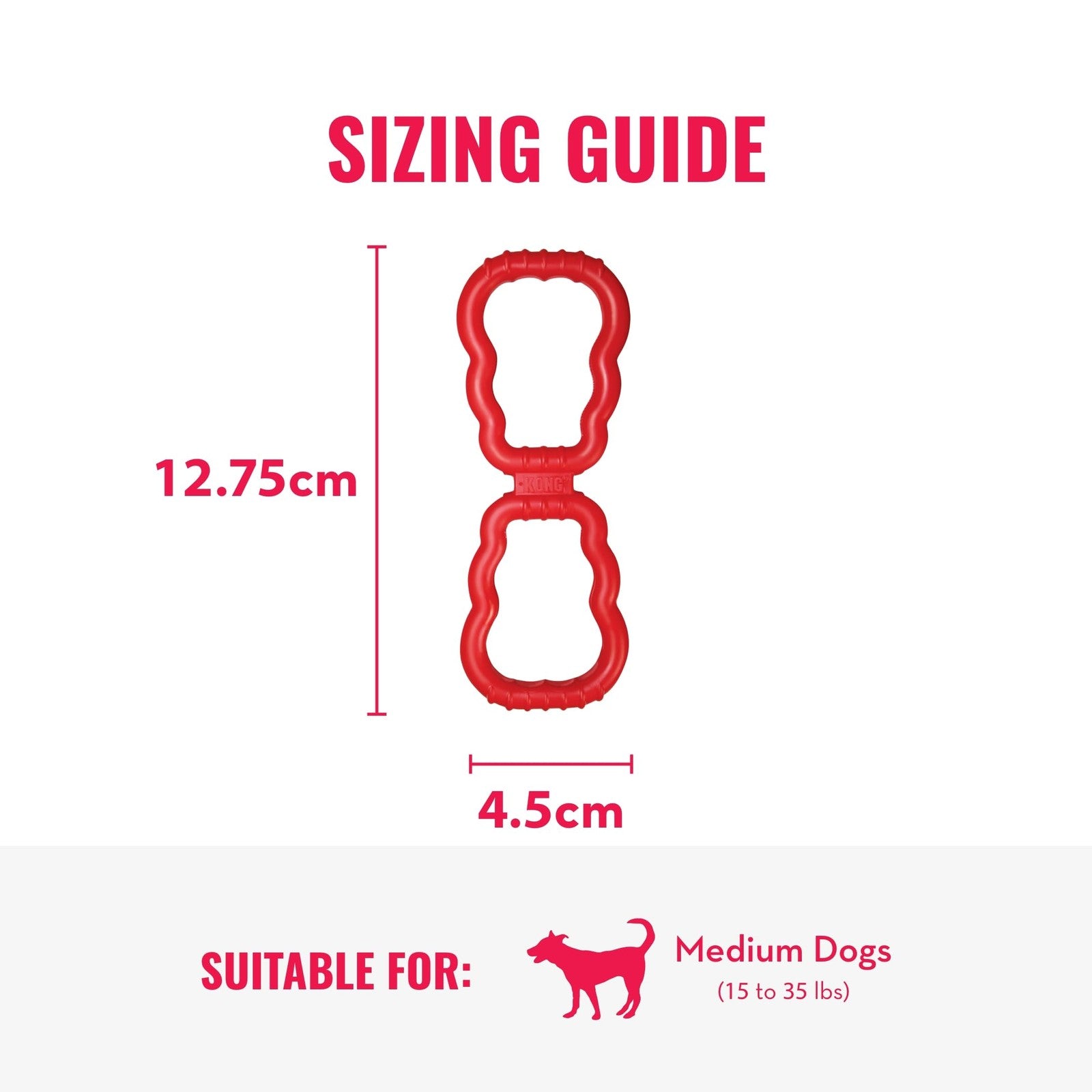 KONG - Tug - Durable Stretchy Rubber, Tug of War Dog Toy - for Medium Dogs