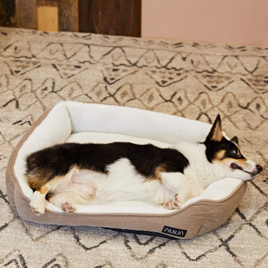 Durable Square Dog Bed - Machine Washable, Comfortable for Small & Medium Puppies