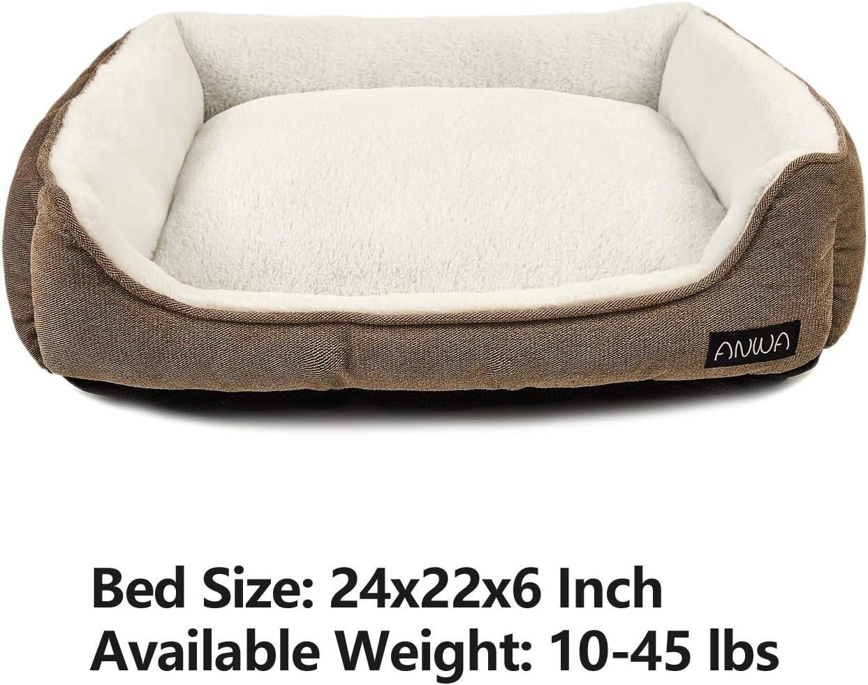 Durable Square Dog Bed - Machine Washable, Comfortable for Small & Medium Puppies