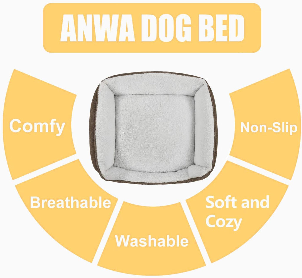 Durable Square Dog Bed - Machine Washable, Comfortable for Small & Medium Puppies