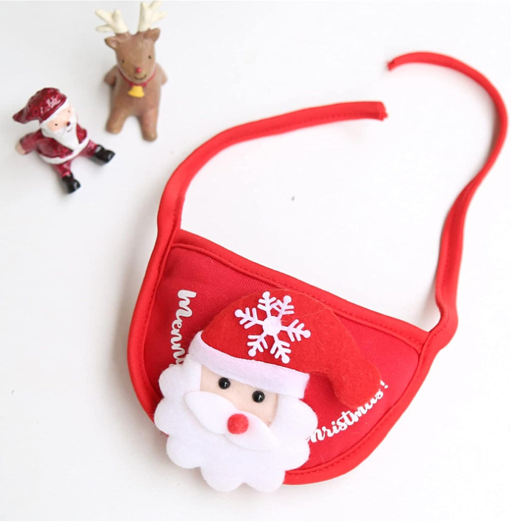 Christmas Dog Bandana Set with Hat Accessories for Small Medium Dogs Cats Pet Scarf Triangle Bibs Dog Christmas Costume Senta Elk Handkerchiefs Scarfs (L, Green+White)