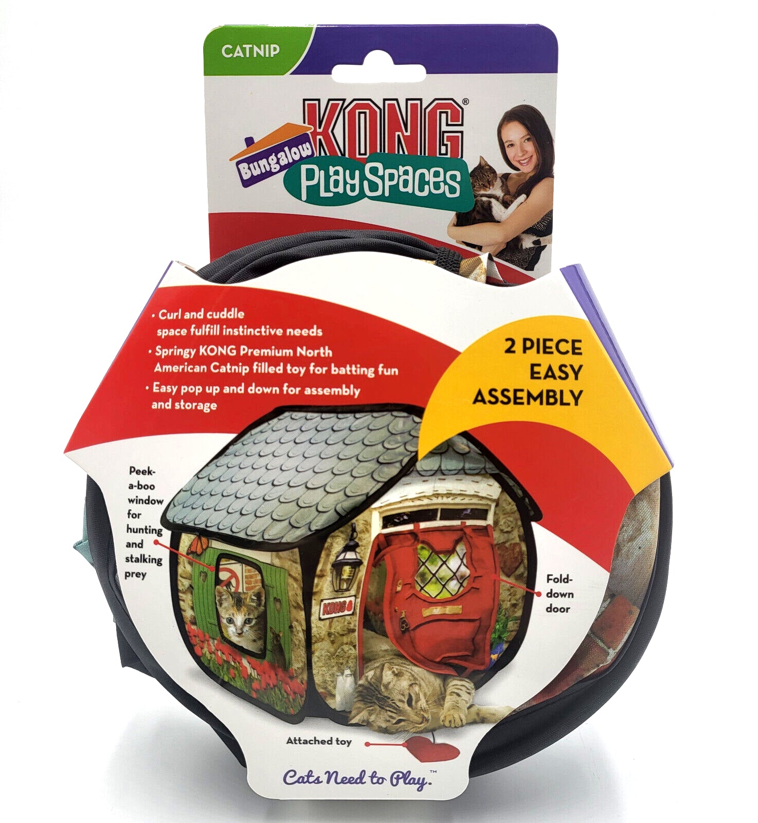 Kong Play Spaces Bungalow with Catnip Cat Kitten Toy
