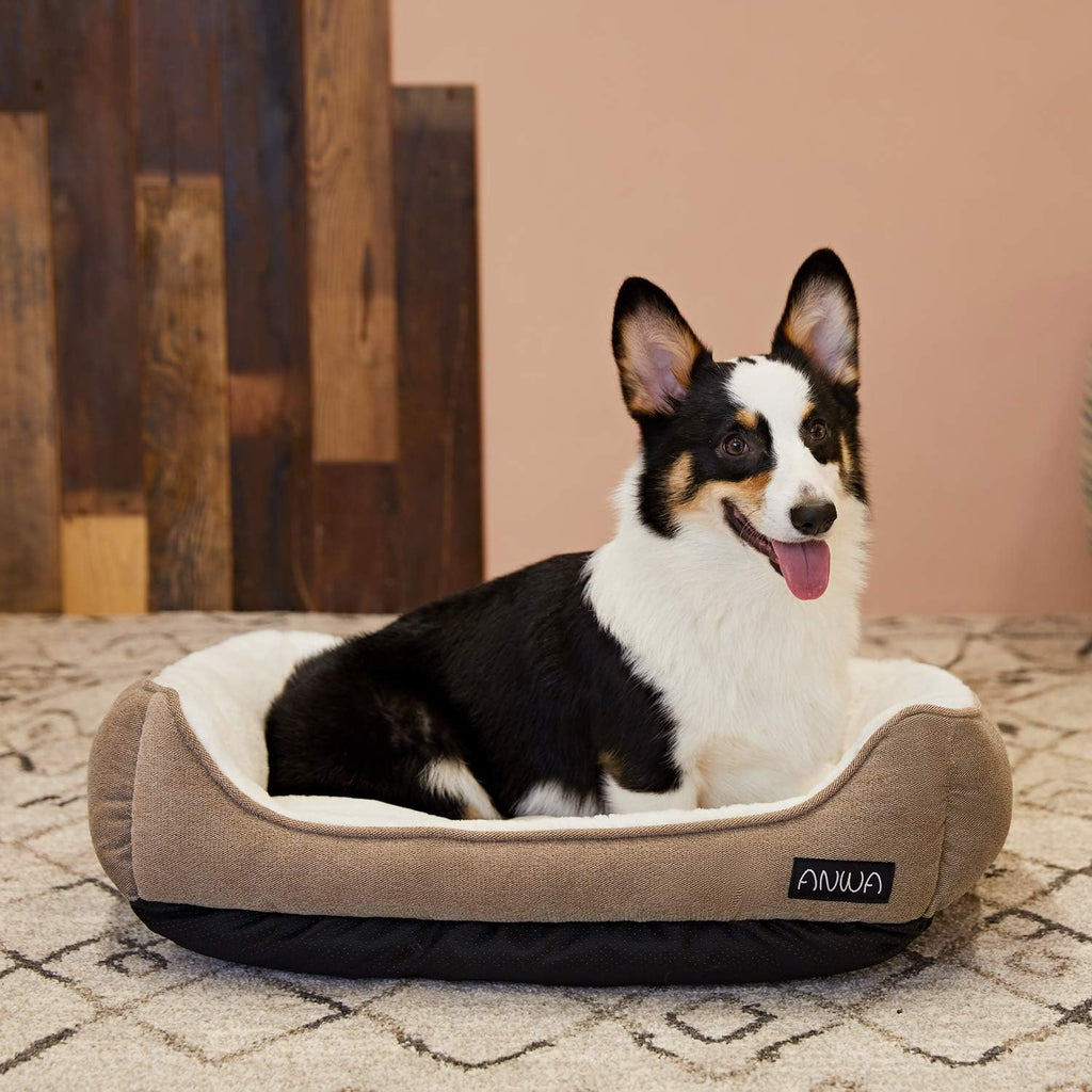 Durable Square Dog Bed - Machine Washable, Comfortable for Small & Medium Puppies