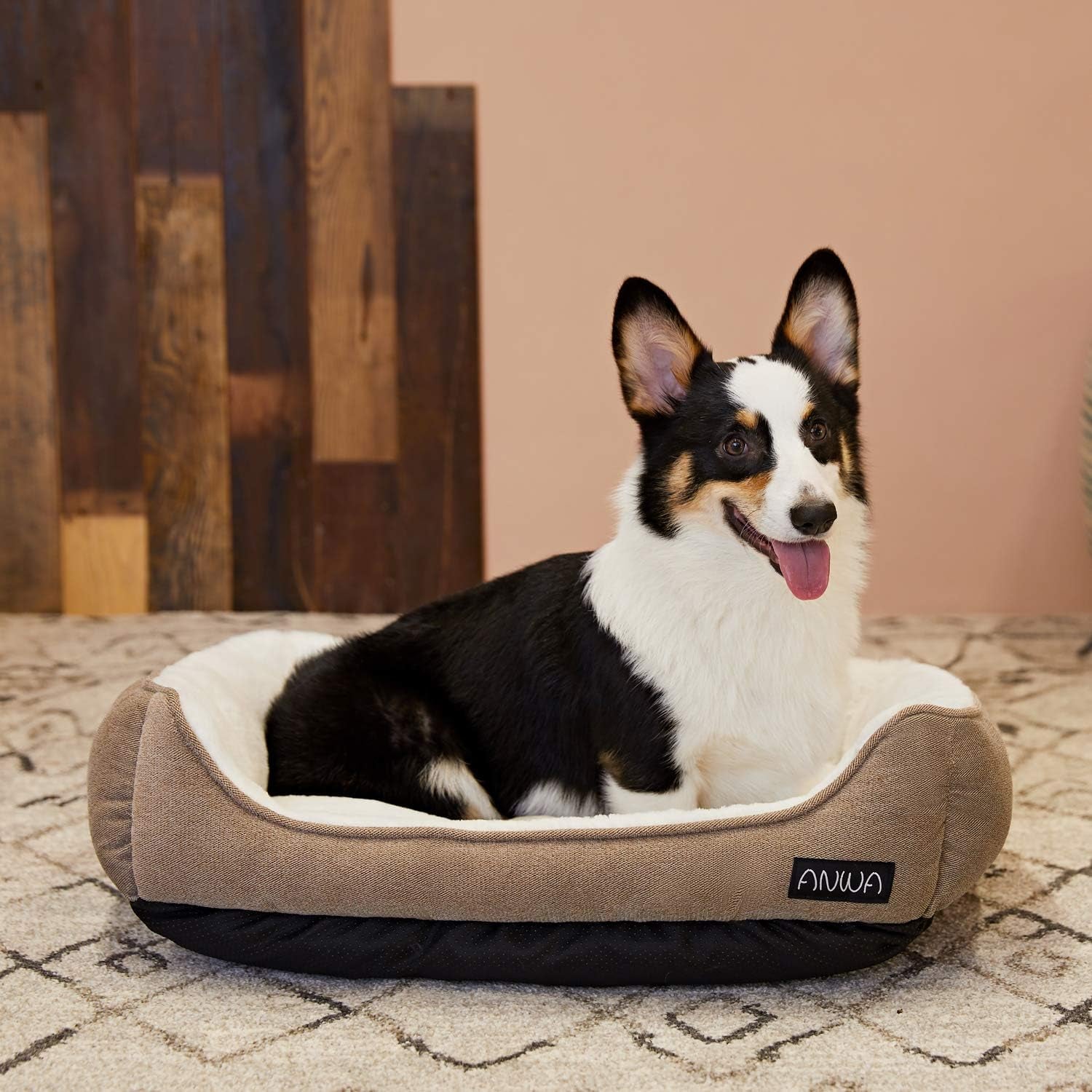 Durable Square Dog Bed - Machine Washable, Comfortable for Small & Medium Puppies